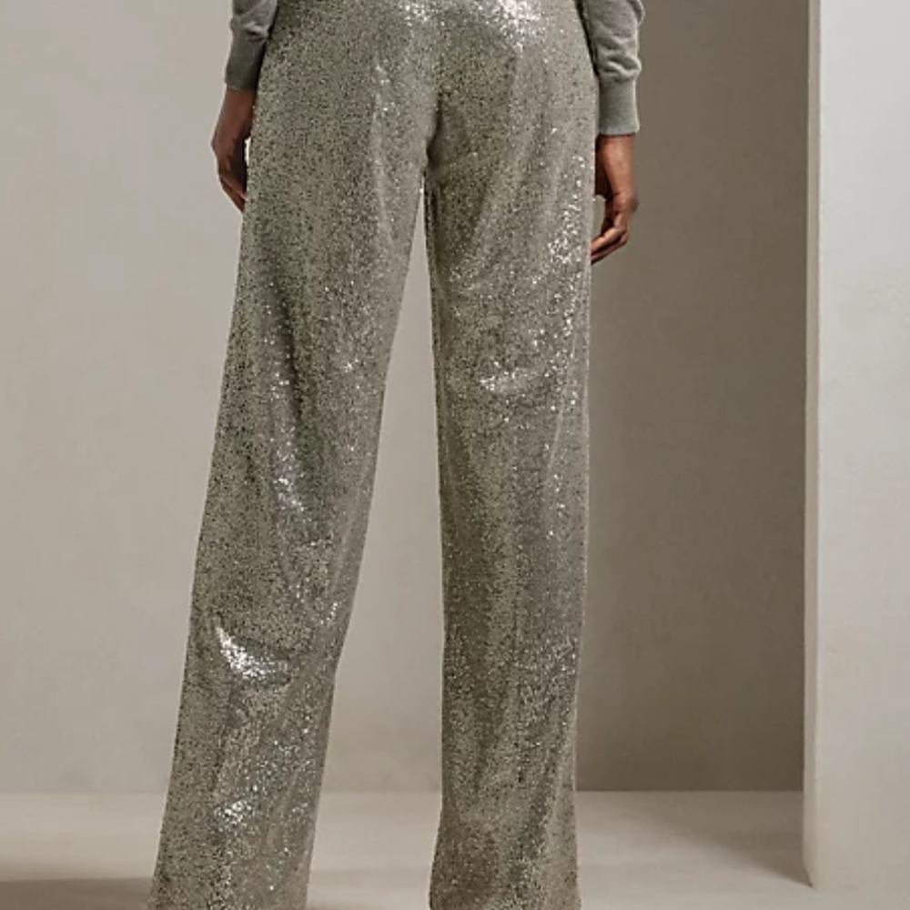 Welles Embellished Wide-Leg Pant. Ralph Lauren Collection - Picture 3 of 12